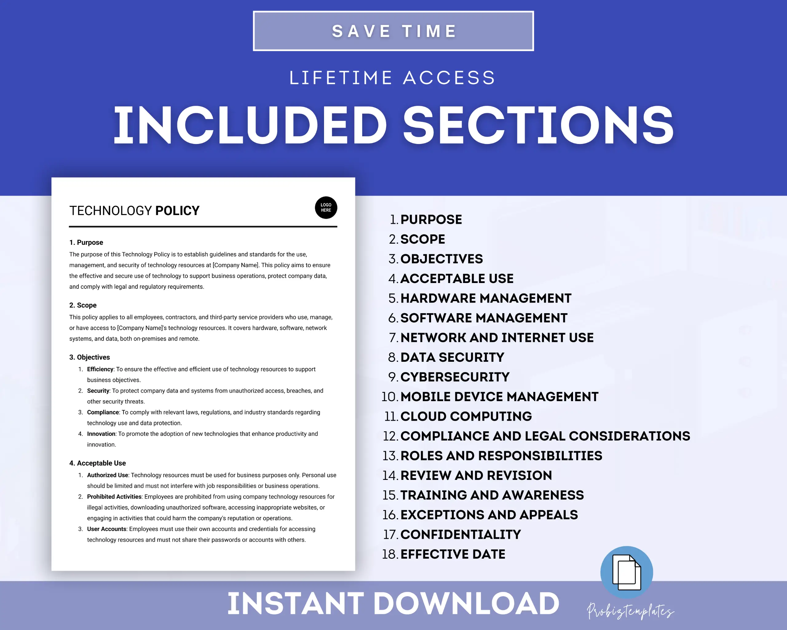 Technology Policy Template ProBizTemplates Technology Policy Template ProBizTemplates