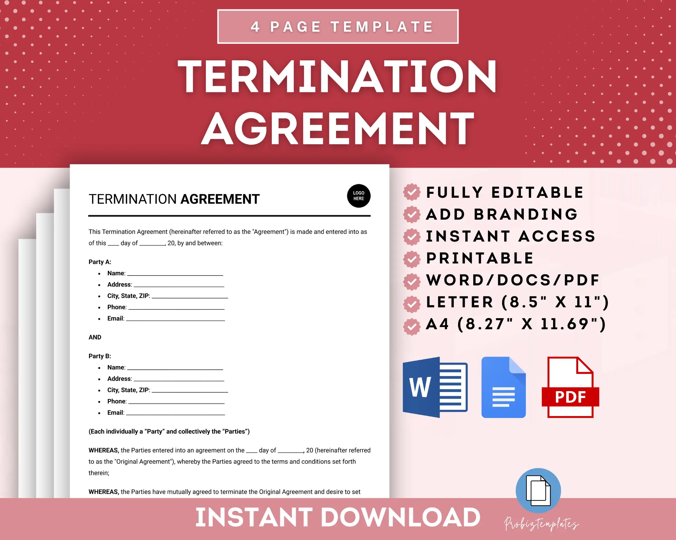 Termination Agreement Template