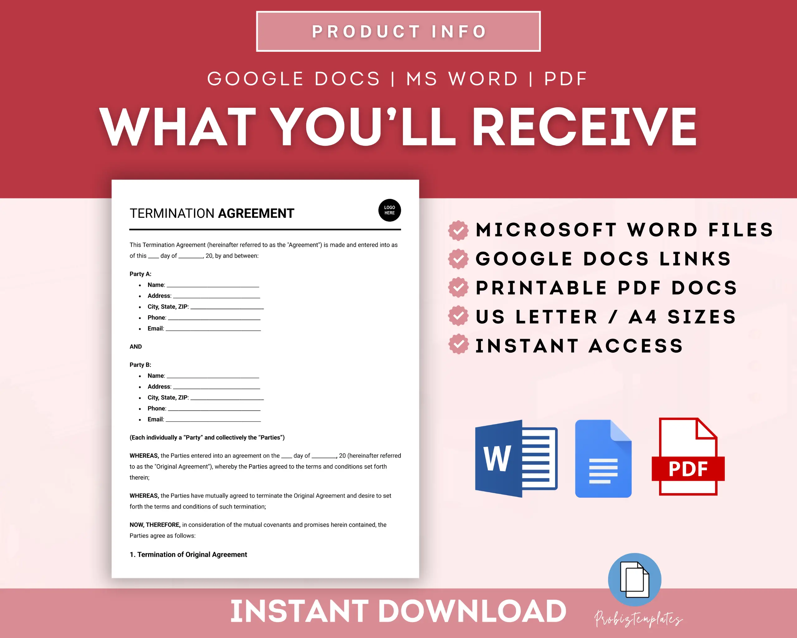 Termination Agreement Template - Image 6