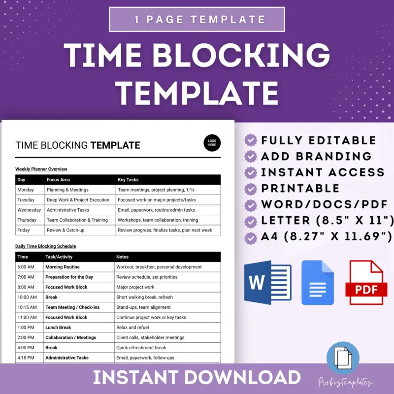 Time Blocking Template