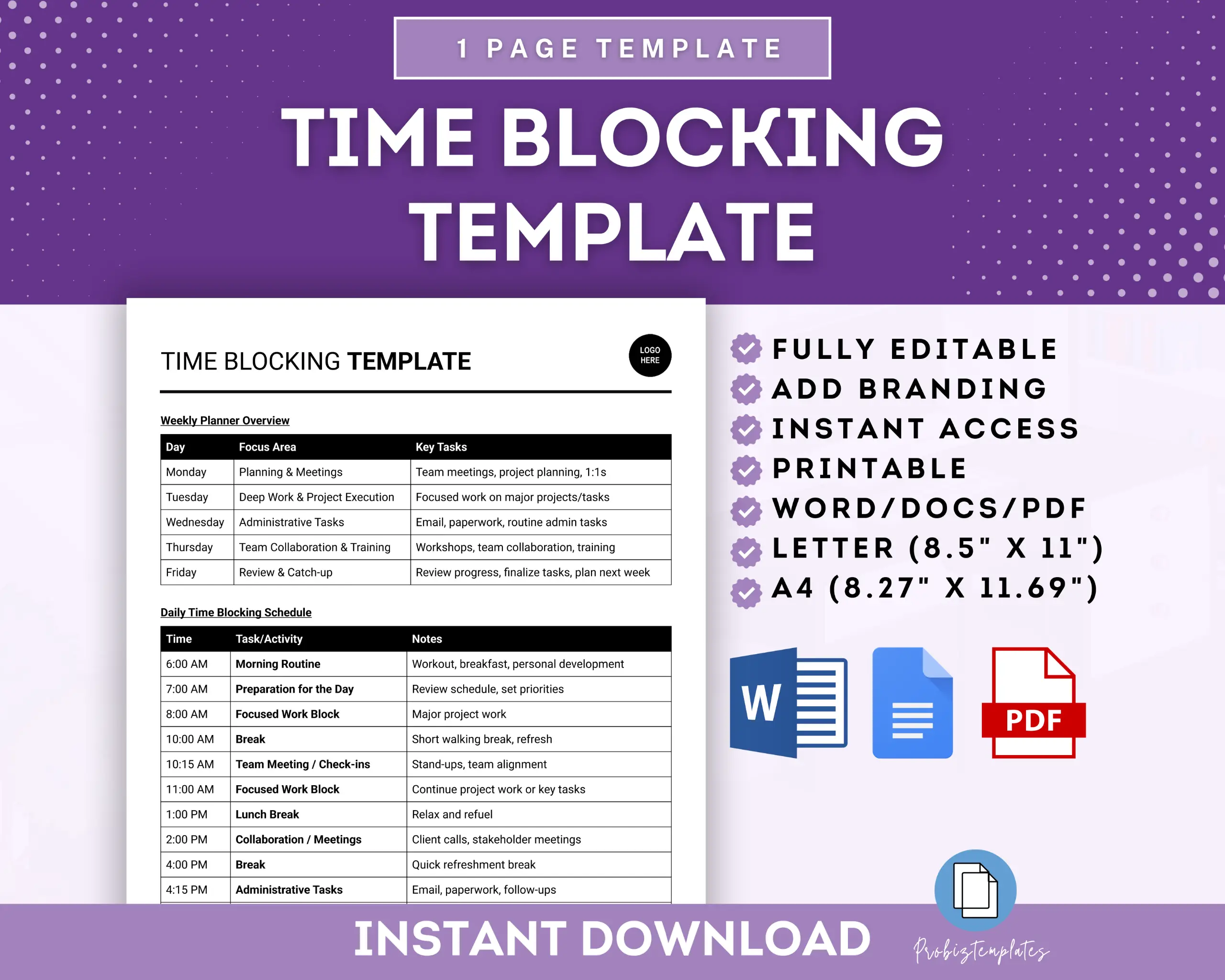Time Blocking Template