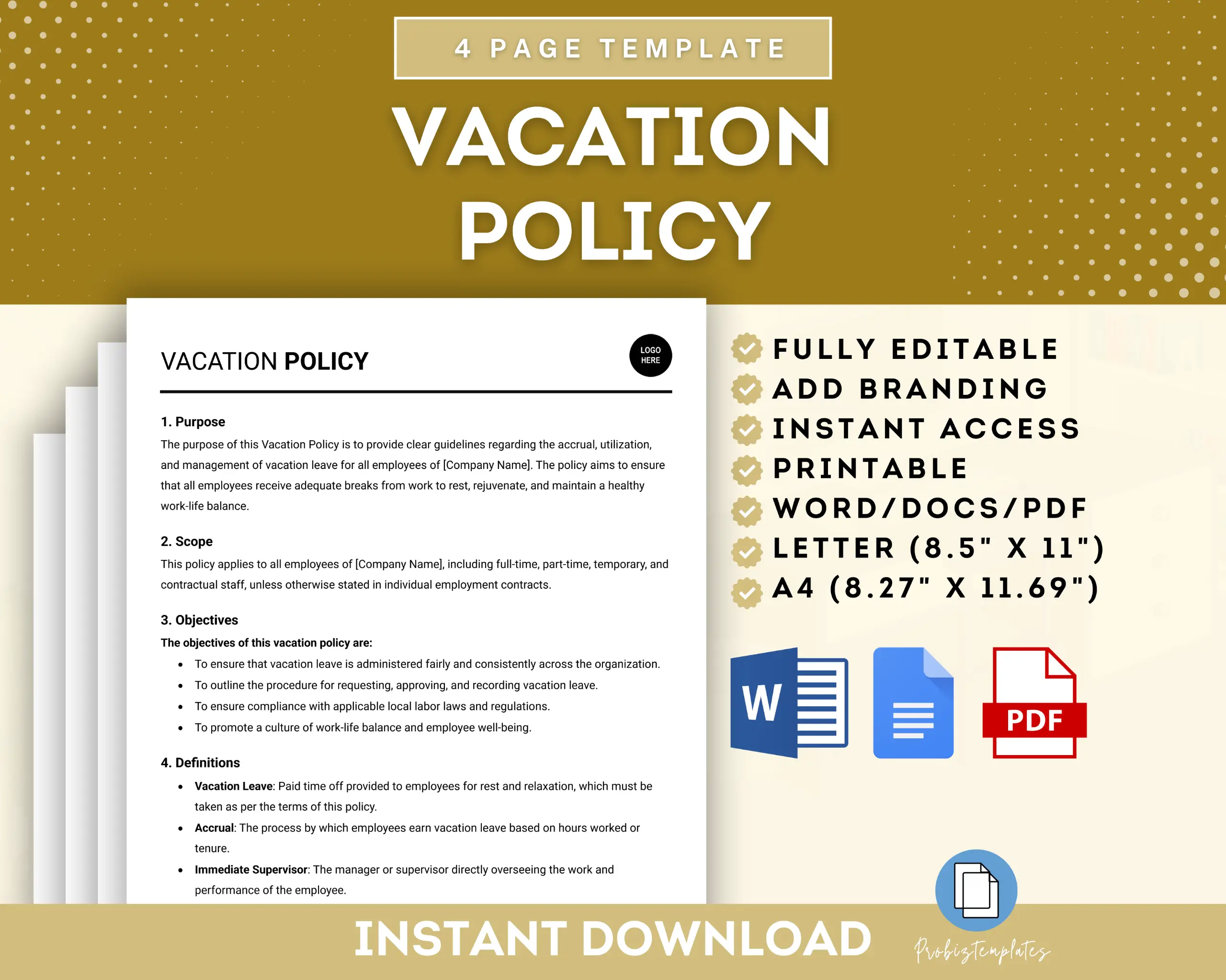 Vacation Policy Template